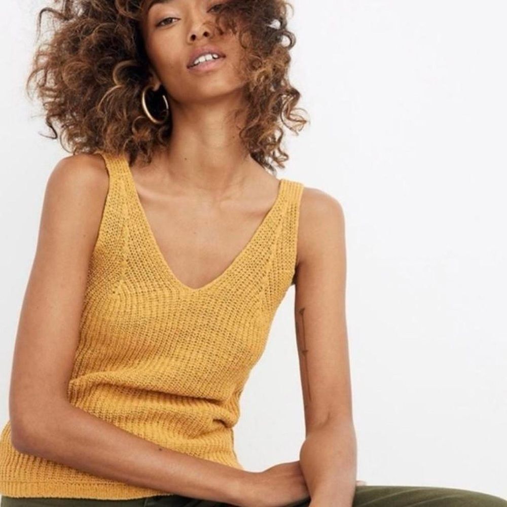 Madewell Knit Tank in Yellow - Size Small